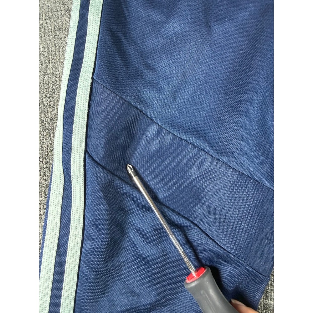 Adidas Mens Tiro Track Pants Navy Blue Light Blue Stripes Size Small Snag - Picture 3 of 10